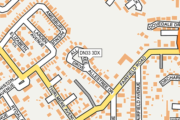 DN33 3DX map - OS OpenMap – Local (Ordnance Survey)