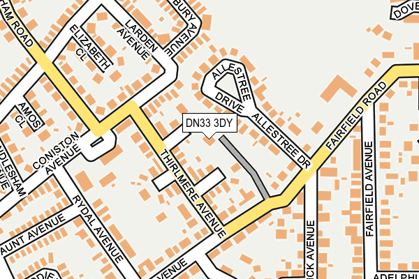 DN33 3DY map - OS OpenMap – Local (Ordnance Survey)