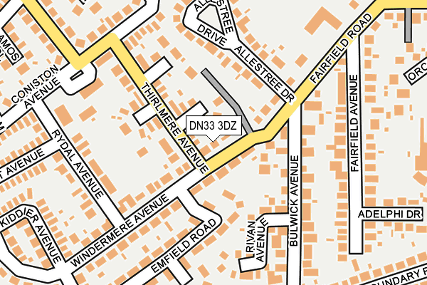 DN33 3DZ map - OS OpenMap – Local (Ordnance Survey)