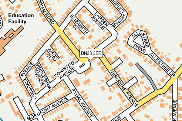 DN33 3EE map - OS OpenMap – Local (Ordnance Survey)