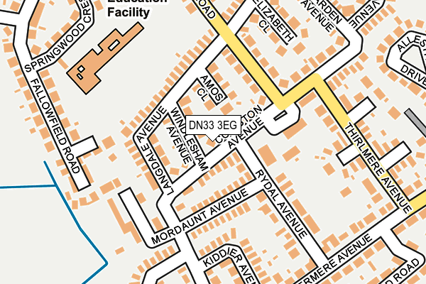 DN33 3EG map - OS OpenMap – Local (Ordnance Survey)