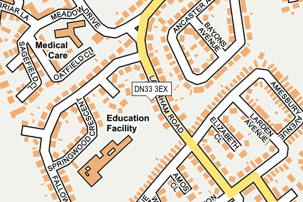 DN33 3EX map - OS OpenMap – Local (Ordnance Survey)