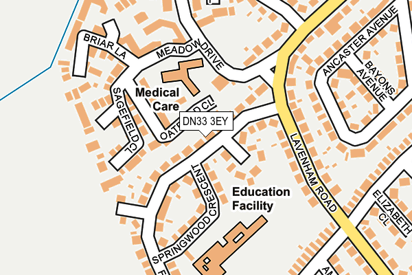 DN33 3EY map - OS OpenMap – Local (Ordnance Survey)