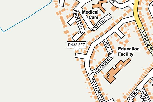 DN33 3EZ map - OS OpenMap – Local (Ordnance Survey)