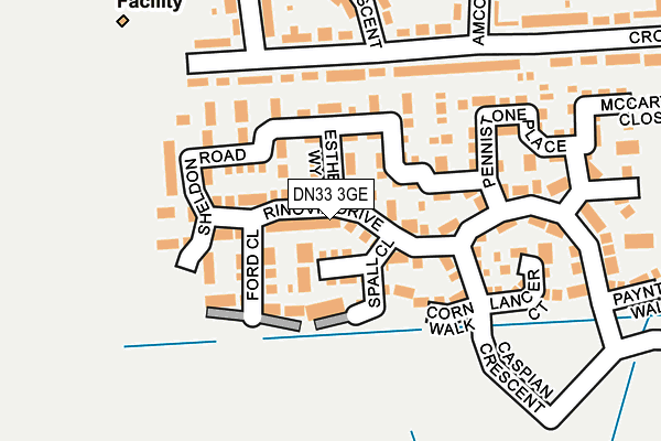 DN33 3GE map - OS OpenMap – Local (Ordnance Survey)