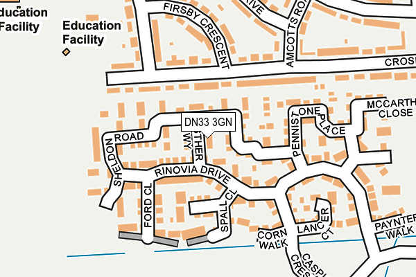 DN33 3GN map - OS OpenMap – Local (Ordnance Survey)