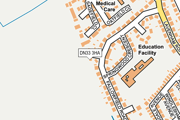 DN33 3HA map - OS OpenMap – Local (Ordnance Survey)