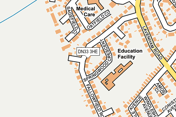 DN33 3HE map - OS OpenMap – Local (Ordnance Survey)