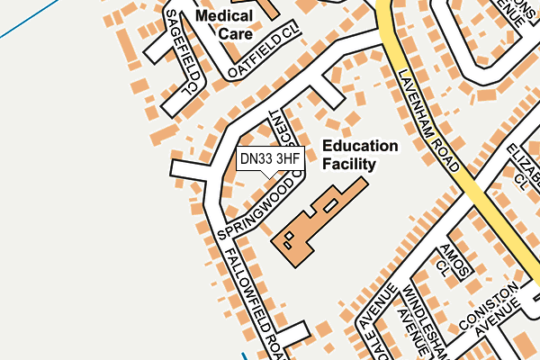 DN33 3HF map - OS OpenMap – Local (Ordnance Survey)