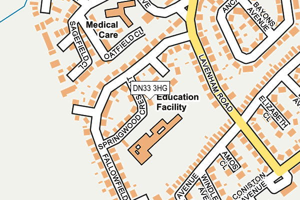 DN33 3HG map - OS OpenMap – Local (Ordnance Survey)