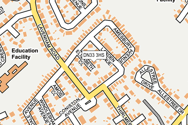 DN33 3HS map - OS OpenMap – Local (Ordnance Survey)