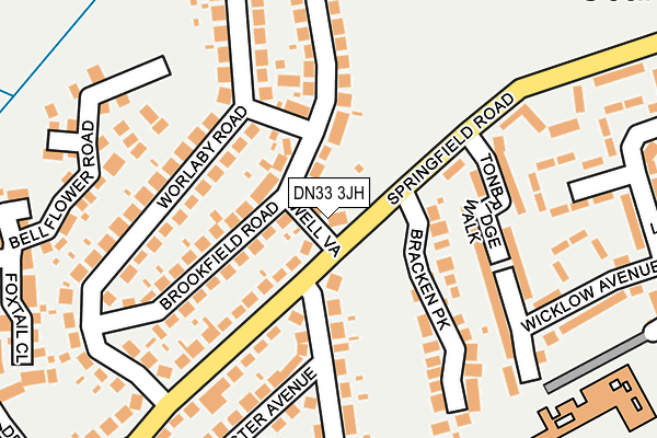DN33 3JH map - OS OpenMap – Local (Ordnance Survey)