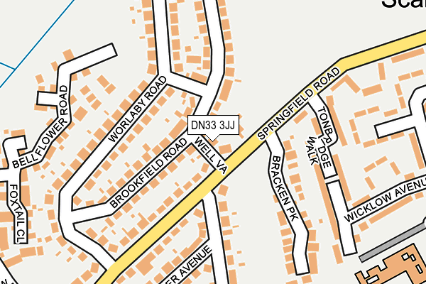 DN33 3JJ map - OS OpenMap – Local (Ordnance Survey)