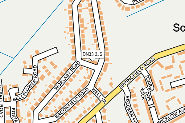 DN33 3JS map - OS OpenMap – Local (Ordnance Survey)