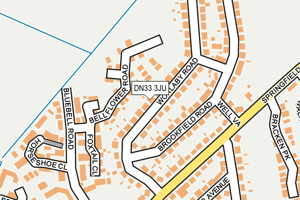 DN33 3JU map - OS OpenMap – Local (Ordnance Survey)