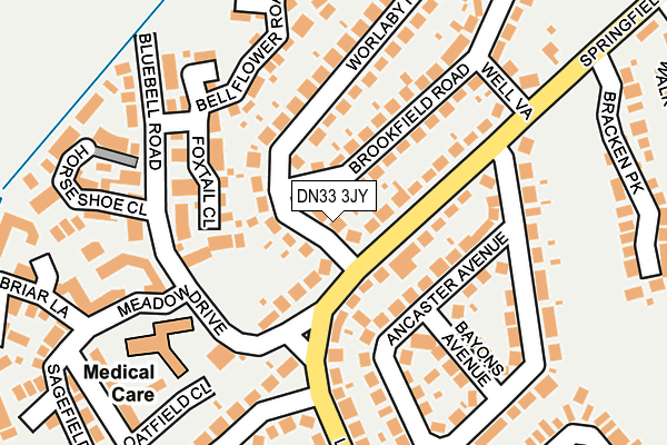 DN33 3JY map - OS OpenMap – Local (Ordnance Survey)