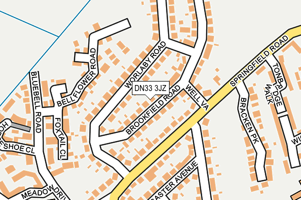 DN33 3JZ map - OS OpenMap – Local (Ordnance Survey)