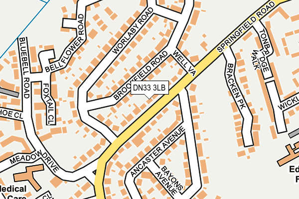 DN33 3LB map - OS OpenMap – Local (Ordnance Survey)