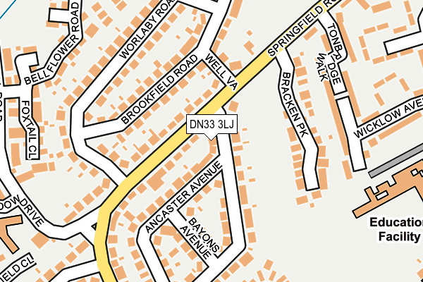 DN33 3LJ map - OS OpenMap – Local (Ordnance Survey)