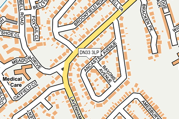 DN33 3LP map - OS OpenMap – Local (Ordnance Survey)