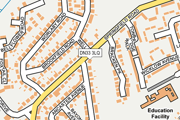 DN33 3LQ map - OS OpenMap – Local (Ordnance Survey)