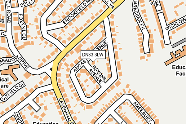 DN33 3LW map - OS OpenMap – Local (Ordnance Survey)