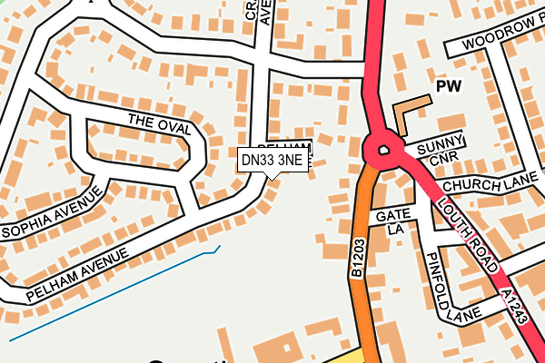 DN33 3NE map - OS OpenMap – Local (Ordnance Survey)