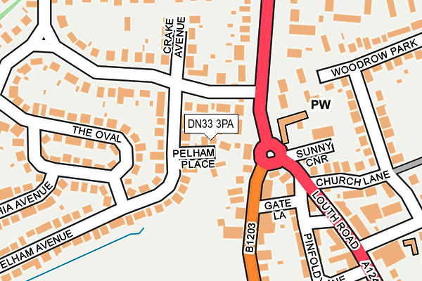 DN33 3PA map - OS OpenMap – Local (Ordnance Survey)