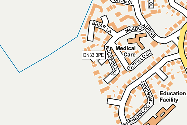 DN33 3PE map - OS OpenMap – Local (Ordnance Survey)