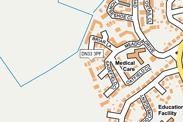 DN33 3PF map - OS OpenMap – Local (Ordnance Survey)