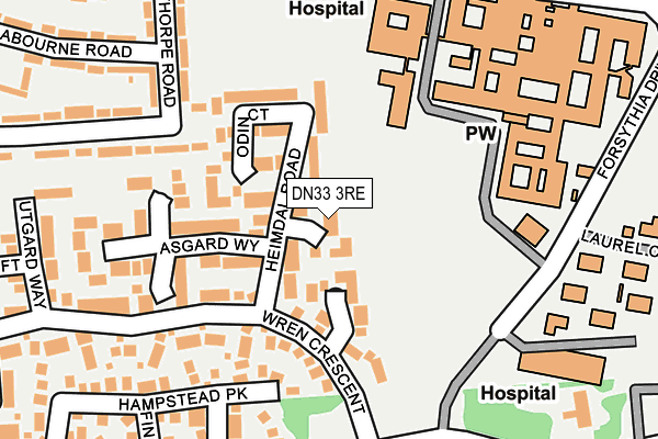 DN33 3RE map - OS OpenMap – Local (Ordnance Survey)