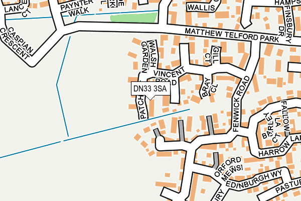 DN33 3SA map - OS OpenMap – Local (Ordnance Survey)