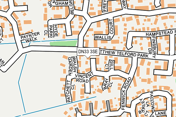 DN33 3SE map - OS OpenMap – Local (Ordnance Survey)