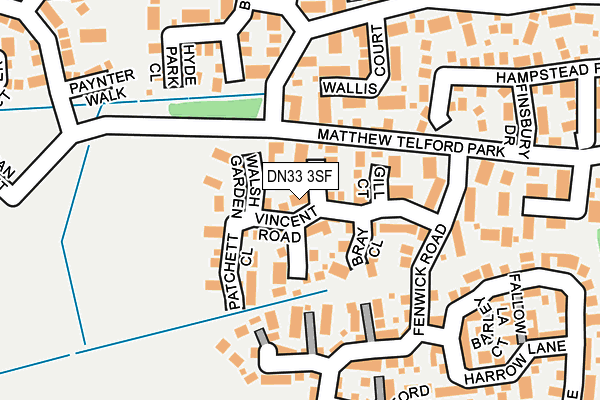 DN33 3SF map - OS OpenMap – Local (Ordnance Survey)