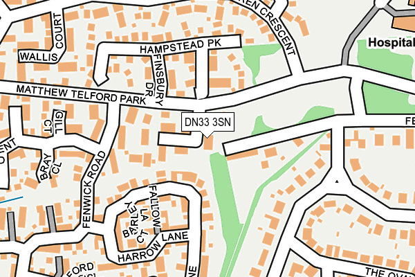 DN33 3SN map - OS OpenMap – Local (Ordnance Survey)