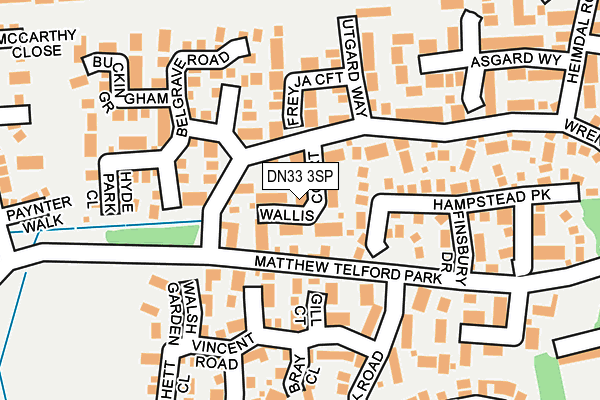 DN33 3SP map - OS OpenMap – Local (Ordnance Survey)