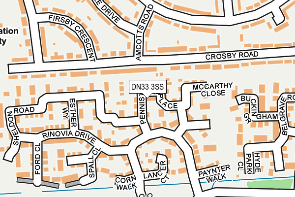 DN33 3SS map - OS OpenMap – Local (Ordnance Survey)