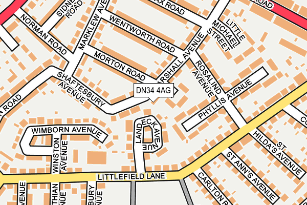 DN34 4AG map - OS OpenMap – Local (Ordnance Survey)