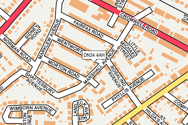DN34 4AH map - OS OpenMap – Local (Ordnance Survey)