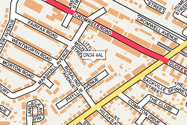 DN34 4AL map - OS OpenMap – Local (Ordnance Survey)