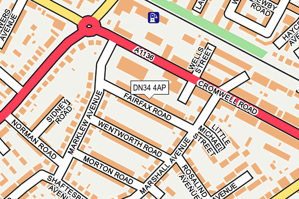 DN34 4AP map - OS OpenMap – Local (Ordnance Survey)