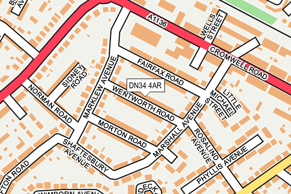 DN34 4AR map - OS OpenMap – Local (Ordnance Survey)
