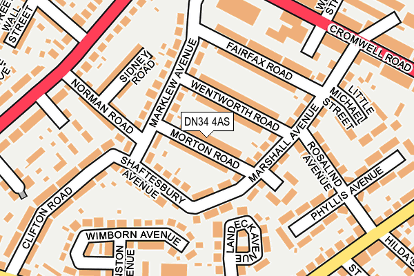DN34 4AS map - OS OpenMap – Local (Ordnance Survey)