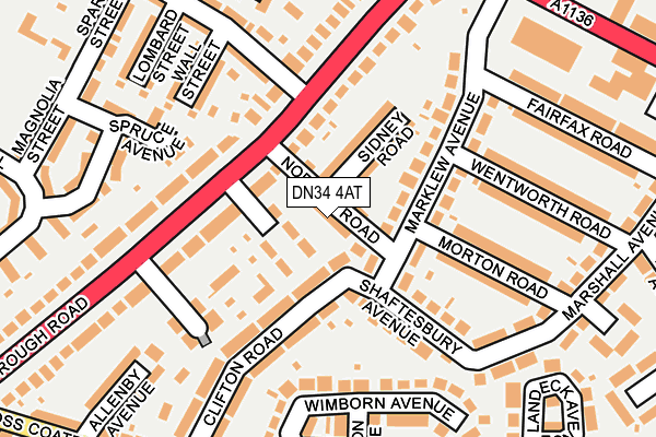 DN34 4AT map - OS OpenMap – Local (Ordnance Survey)