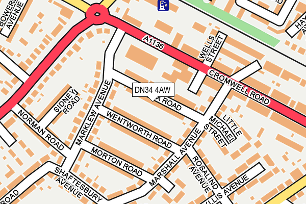 DN34 4AW map - OS OpenMap – Local (Ordnance Survey)