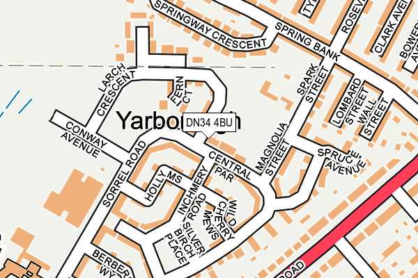 DN34 4BU map - OS OpenMap – Local (Ordnance Survey)