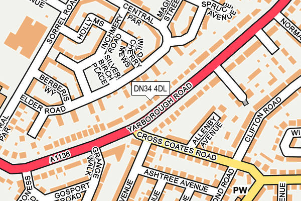DN34 4DL map - OS OpenMap – Local (Ordnance Survey)