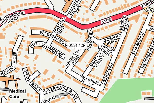 DN34 4DP map - OS OpenMap – Local (Ordnance Survey)