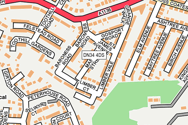 DN34 4DS map - OS OpenMap – Local (Ordnance Survey)