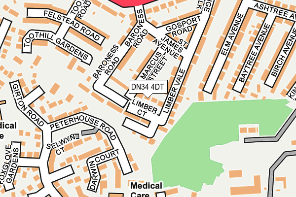 DN34 4DT map - OS OpenMap – Local (Ordnance Survey)